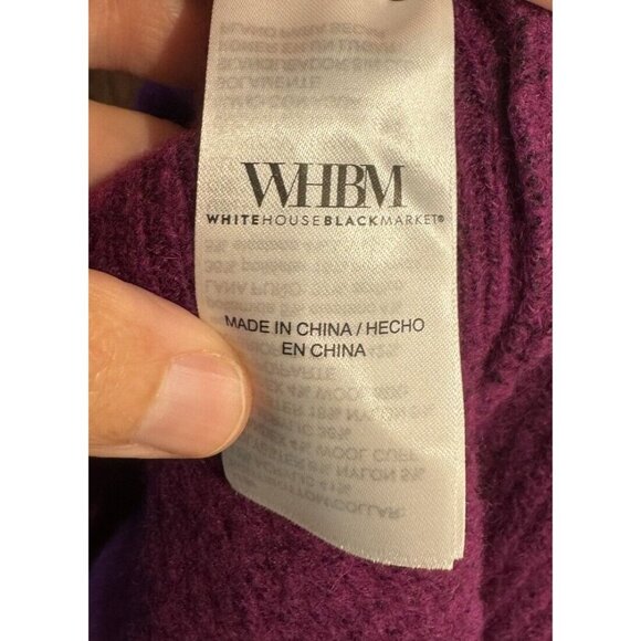 White House Black Market Small Sleeveless Soft Tank Peplum Wool Blend Purple - Picture 5 of 8